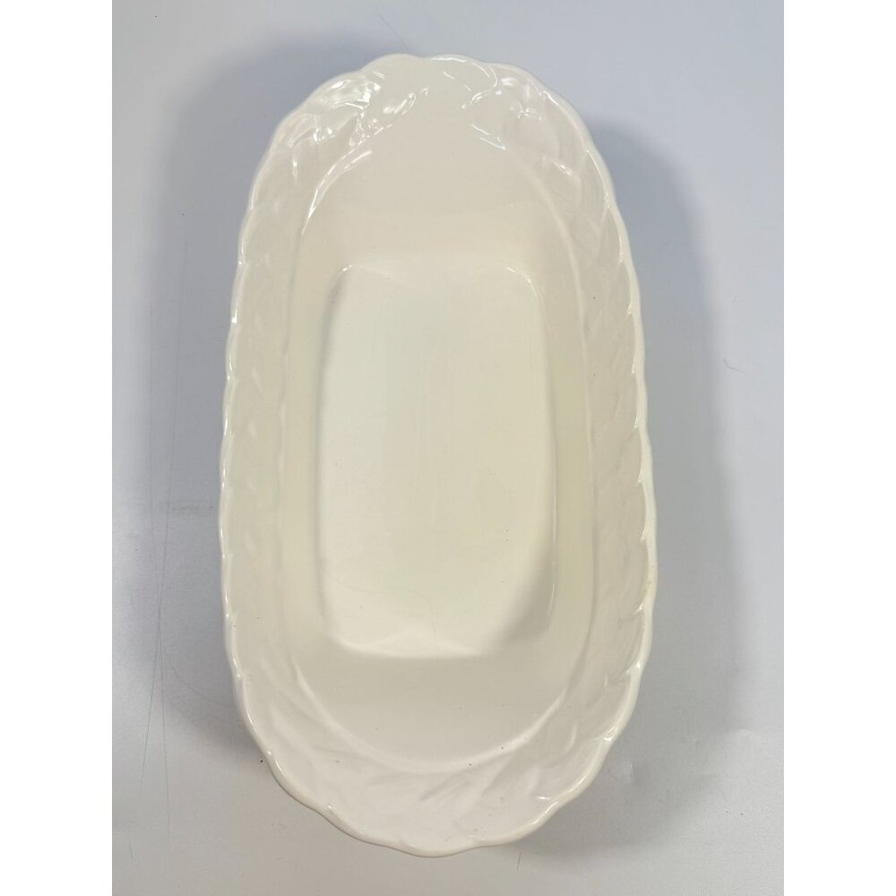 Ironstone White Serving Dish Bowl Oblong Braided Band Vintage Japaan Ceramic - Picture 12 of 16